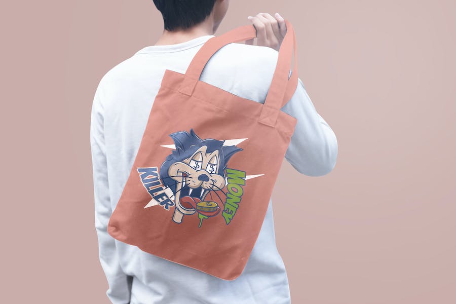 Banner image of Premium Animal Tote Bag Design Mockup for Mens Apparel  Free Download