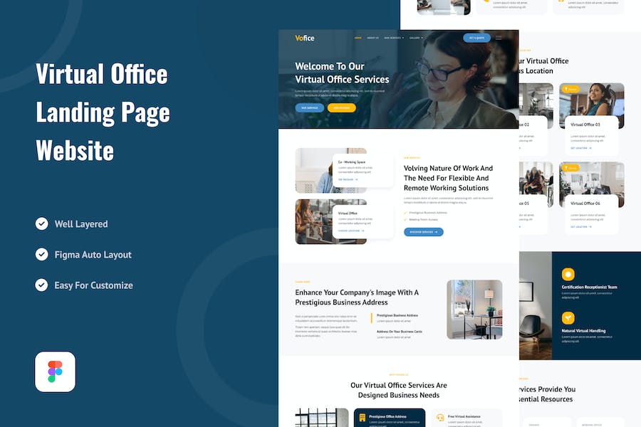 Banner image of Premium Virtual Office Landing Page Website Design  Free Download