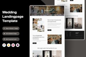 Banner image of Premium Wedding Landing Page Template  Free Download