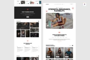 Banner image of Premium Gym Fitness UI Design Template - Figma  Free Download