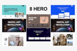 Banner image of Premium Hero Header UI Template  Free Download