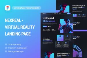 Banner image of Premium Nexreal Virtual Reality Landing Page  Free Download