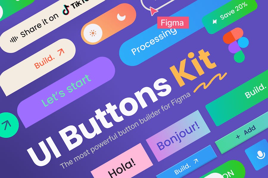 Banner image of Premium UI Buttons Kit for Figma  Free Download