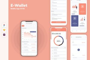 Banner image of Premium E Wallet Mobile App UI Kit  Free Download