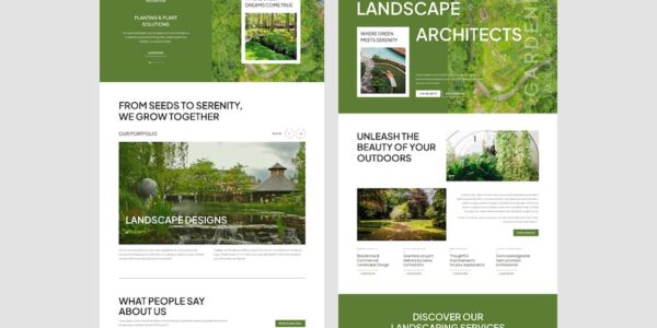 Banner image of Premium Landscaping Gardening UI Design for Web  Free Download