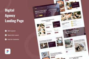 Banner image of Premium Digital Agency Landing Page Website Design in Figma  Free Download