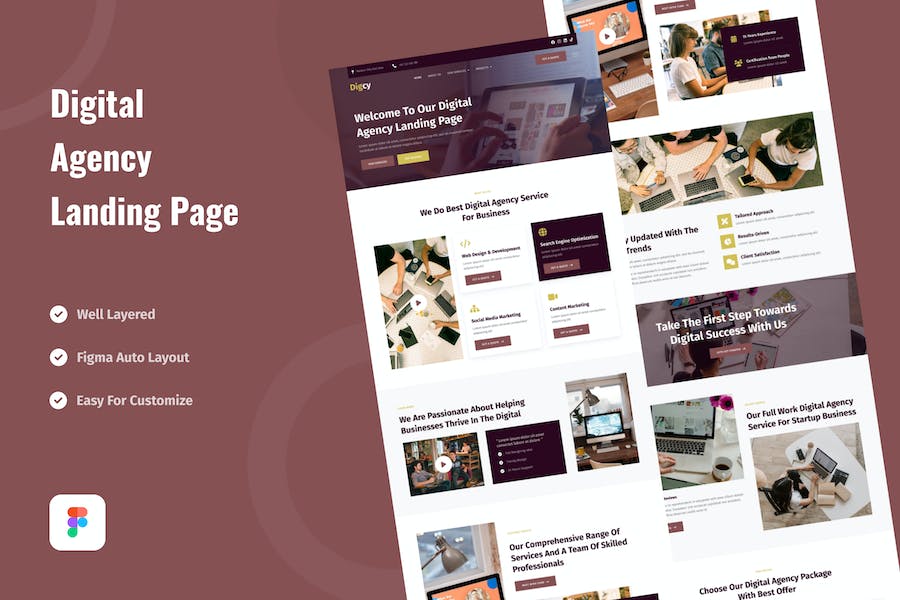 Banner image of Premium Digital Agency Landing Page Website Design in Figma  Free Download