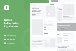 Banner image of Premium Furniture Crafting Landing Page Wireframe  Free Download