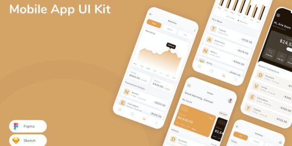 Banner image of Premium Wallet Mobile App UI Kit  Free Download