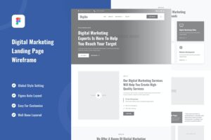 Banner image of Premium Digital Marketing Landing Page Wireframe  Free Download