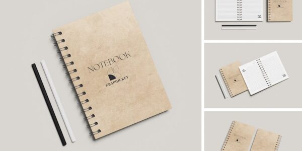 Banner image of Premium A4 Notebook Mockup  Free Download