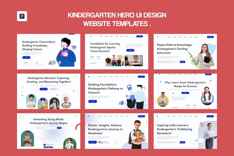 Banner image of Premium Kindergarten UI Figma Design  Free Download