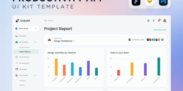 Banner image of Premium Project Report Dashboard UI Kit  Free Download