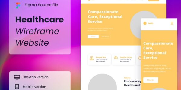 Banner image of Premium Healthcare Wireframe Website  Free Download