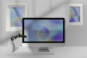 Banner image of Premium iMac Desktop Device Mockup Template  Free Download