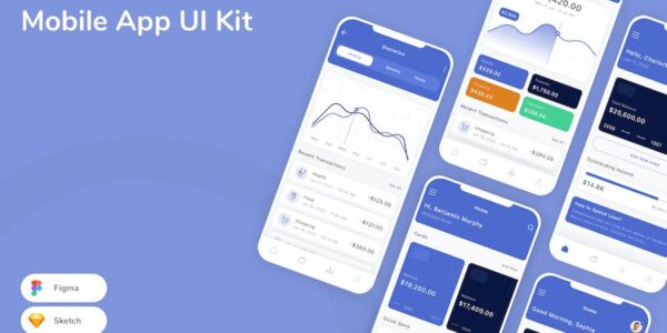 Banner image of Premium Fintech Mobile App UI Kit  Free Download