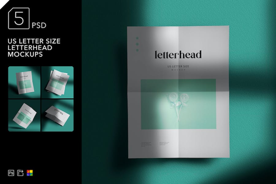 Banner image of Premium US Letter Size Letterhead Mockups  Free Download