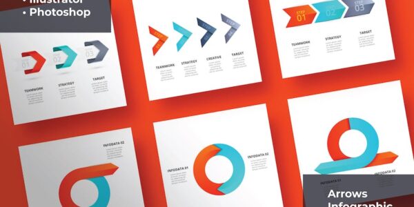 Banner image of Premium Set of Arrows Infographics Elements  Free Download