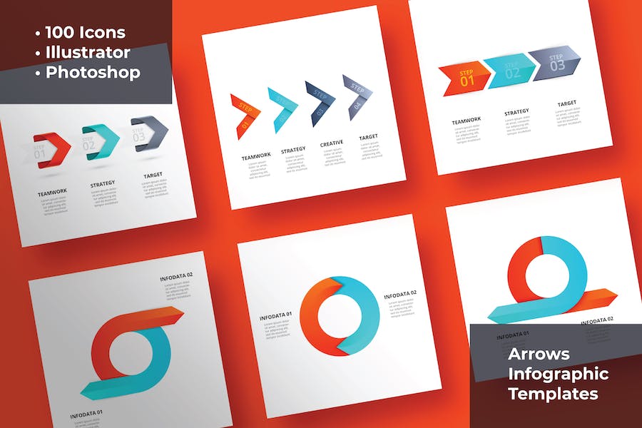 Banner image of Premium Set of Arrows Infographics Elements  Free Download