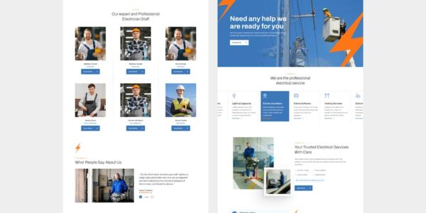 Banner image of Premium Electricity Services UI Design Template  Free Download