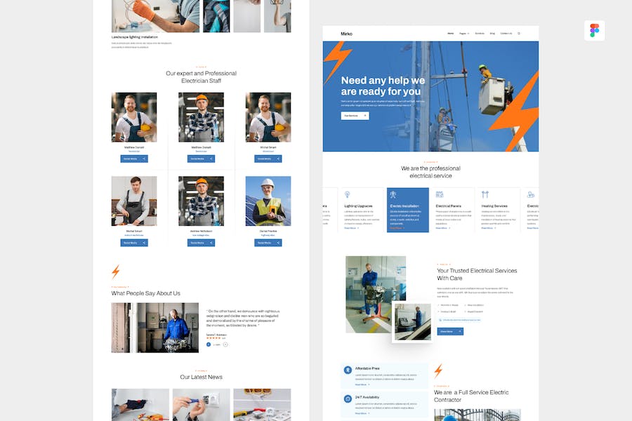 Banner image of Premium Electricity Services UI Design Template  Free Download