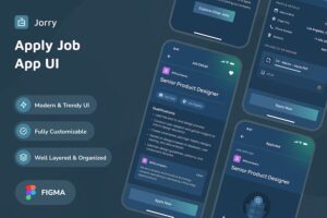 Banner image of Premium Jorry - Apply Job Dark Mode App UI  Free Download