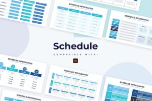 Banner image of Premium Business Schedule Illustrator Infographics  Free Download