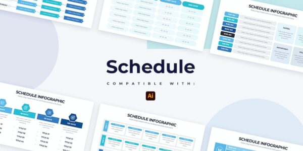 Banner image of Premium Business Schedule Illustrator Infographics  Free Download