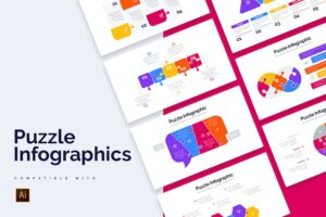 Banner image of Premium Education Puzzle Illustrator Infographics  Free Download