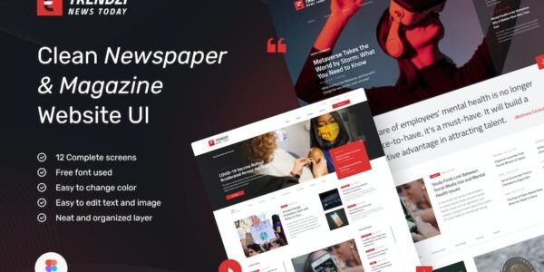 Banner image of Premium Trendzi Clean Newspaper & Magazine Website  Free Download