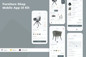 Banner image of Premium Furniture Shop Mobile App UI Kit  Free Download