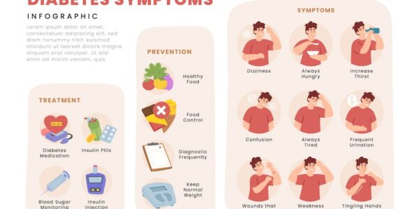 Banner image of Premium Diabetes Symptoms Infographic Brochure  Free Download