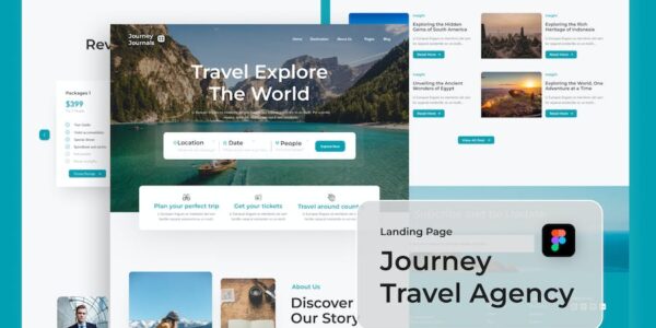 Banner image of Premium Journey Travel Landing Page - Figma  Free Download