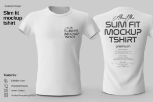 Banner image of Premium SlimFit T-Shirt Mockup  Free Download