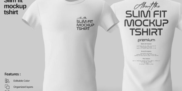 Banner image of Premium SlimFit T-Shirt Mockup  Free Download