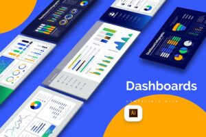 Banner image of Premium Business Dashboard Illustrator Infographics  Free Download