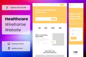 Banner image of Premium Healthcare Wireframe Website Template  Free Download