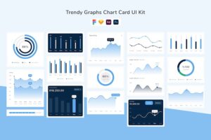 Banner image of Premium Trendy Graphs & Chart Card UI Kit  Free Download