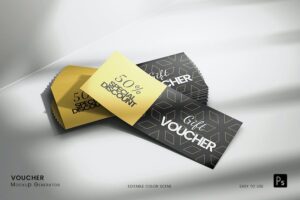 Banner image of Premium Voucher Mockup  Free Download