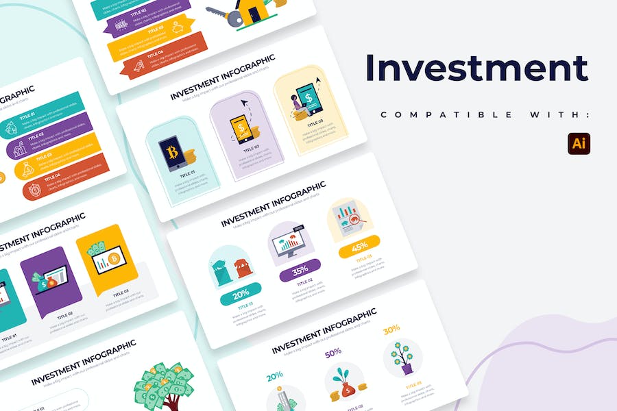 Banner image of Premium Business Investment Illustrator Infographics  Free Download