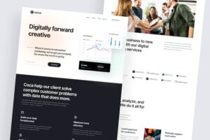 Banner image of Premium Coca Digital Marketing Landing Page Website  Free Download