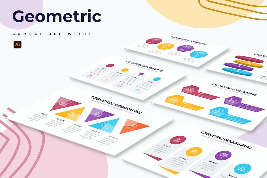 Banner image of Premium Business Geometric Illustrator Infographics  Free Download