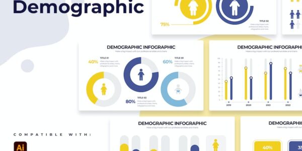 Banner image of Premium Business Demographics Illustrator Infographics  Free Download