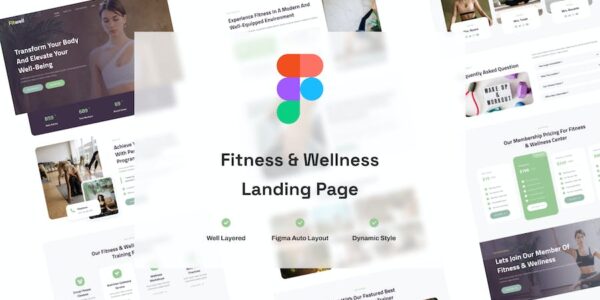 Banner image of Premium Fitness & Wellness Landing Page Website Design  Free Download
