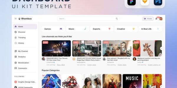 Banner image of Premium Streaming App Discover Page UI Component  Free Download