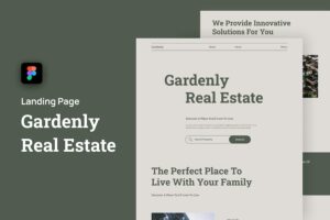 Banner image of Premium Gardenly Gray Real Estate Landing Page  Free Download