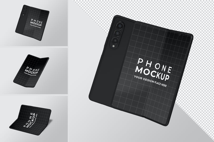 Banner image of Premium Galaxi Z-Fold Mockup Folding Smartphone  Free Download