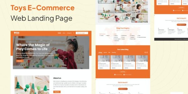 Banner image of Premium Clean and Modern Toys E-Commerce Web Landing Page  Free Download