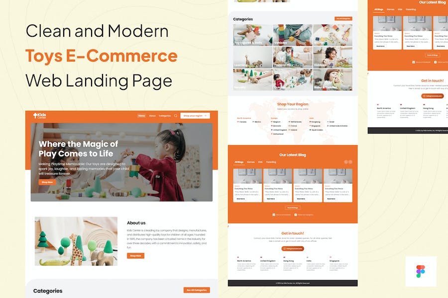 Banner image of Premium Clean and Modern Toys E-Commerce Web Landing Page  Free Download