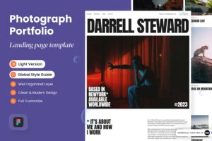 Banner image of Premium Darrel Photograph Landing Page  Free Download